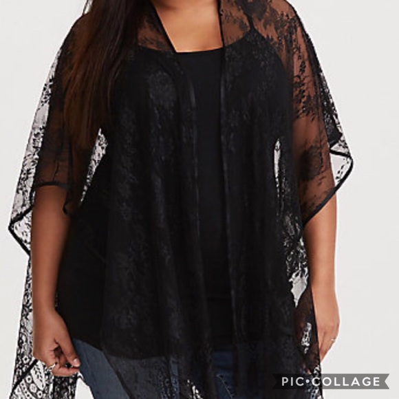 torrid Sweaters - ➕ New Torrid Black Sheer Lace Ruana